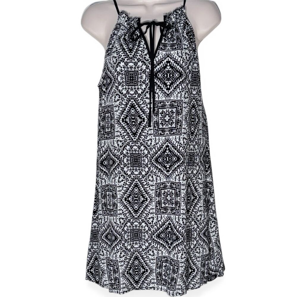 Speechless Monochrome Patterned Sleeveless Mini Dress, Women's Size L